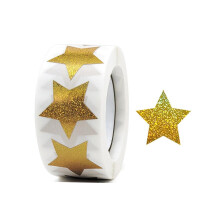 Colorful Star Stickers Pack Of 500, Glitter Self-Adhesive 2.5 Cm For Scrapbooking, Greeting Cards (1 Roll)