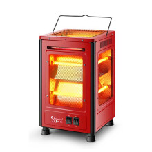 (Red) 220V 2000W Five-Sided Heater Grill Type Brazier Heater Energy Saving Vertical Electric Heater
