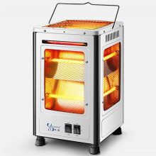 (White) 220V 2000W Five-Sided Heater Grill Type Brazier Heater Energy Saving Vertical Electric Heater