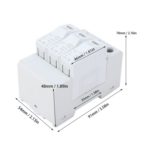 DC SPD Surge Protector 1000V 20-40KA T2 IP20 Rail Mount 1
