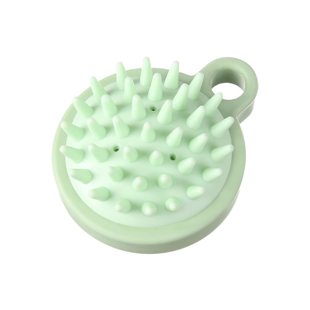 Green Scalp Massager Silicone Shampoo Scrub Brush For Wet And Dry Hair Scalp Scrubber