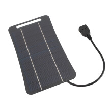Solarmodul 5V 5W monokristallin USB-Ladegerät für Camping, Reisen, Outdoor, Schwarz
