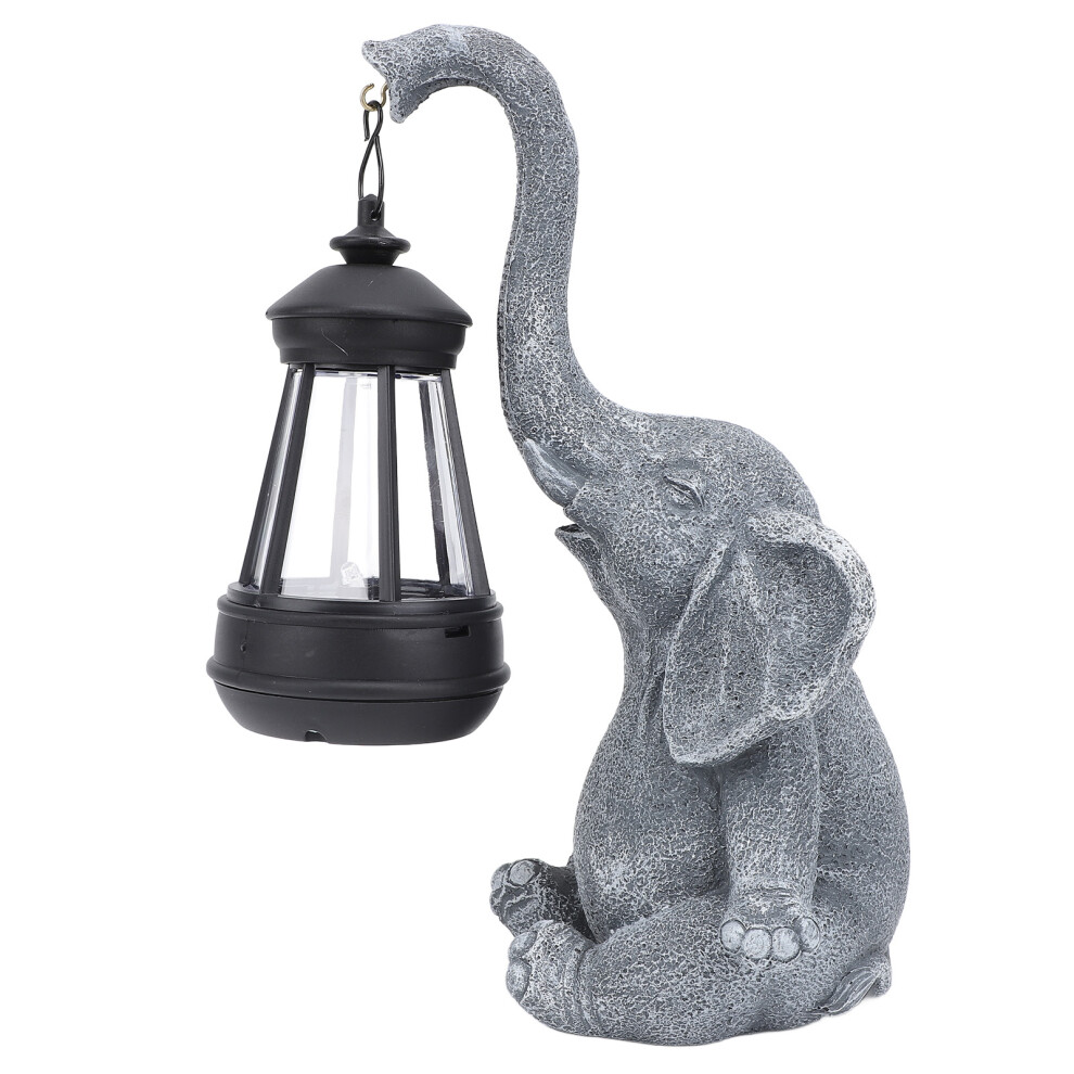 Elephant Solar Light Statue 600mAh Resin Metal Outdoor Decor