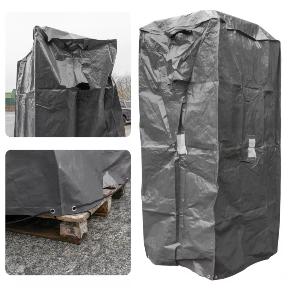 (Small (1.3M X 0.9M X 2.2M)) Heavy Duty Pallet Cover Tarp Bag, Waterproof Storage Cargo Protector, 200Gsm, 2.2M Height, Available In S/M/L Sizes 5061004425775