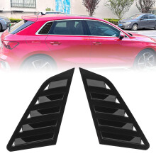 Pair Rear Window Louver Cover for A3 S3 8Y Hatchback Bright Black
