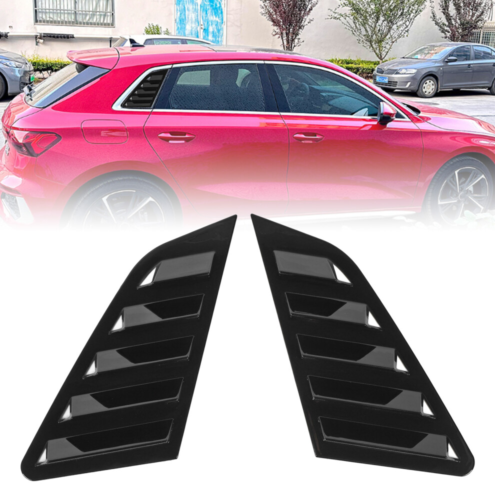 Pair Rear Window Louver Cover For A3 S3 8Y Hatchback Bright Black 3311337268214