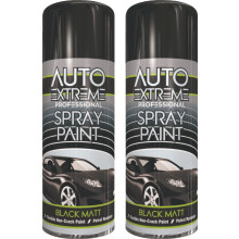 2 x 400ml Black Matt Spray Paint Auto Extreme DIY Wood Metal Art Craft