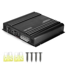 3800W 2 Channel Car Amplifier: 12V Black Aluminum Auto HiFi Stereo Amp