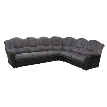 TEXAS CORNER SOFA CHENILLE FABRIC FAUX LEATHER SUITE BLACK AND GREY