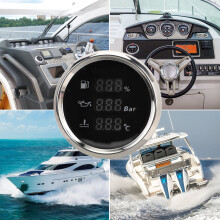 52mm Digital Oil Water Temp Gauge for Yachts RVs Trucks Boat Black Bezel