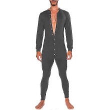 (S, Please refer to the instruction manual for use) Men's Thermal Union Suit, Long Sleeve One Piece Pajama