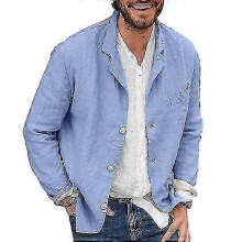 (L, Please refer to the instruction manual for use) "Men's Casual Cotton Linen Blazer Jackets Button Jacket Sports Coats"
