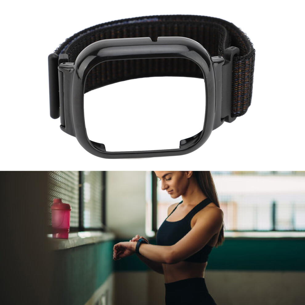 Sand Nylon Wristband For Watch 4 Quick Release Skin Friendly Black 7891337279176