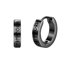 Men's Stainless Steel Earrings With Runes, Celtic Rune Design, Unisex Jewelry, Pack Of 2