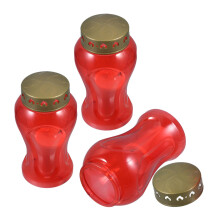 Electronic Candle 3-Pack Flameless Cemetery Memorial Lights for Grave Garden Candle Lamp Flickering Red LED Bead