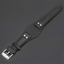 (Please refer to the instruction manual for use, Black) 22mm Genuine Leather Watch band For Fossil CH2564 CH2565 Watch Steel Buckle