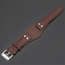 (Please refer to the instruction manual for use, Brown) 22mm Genuine Leather Watch band For Fossil CH2564 CH2565 Watch Steel Buckle
