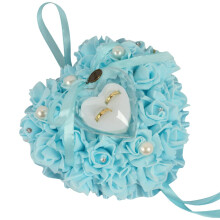 Ring Box Wedding Ring Cushion Heart Shaped Blue Ring Holder For Engagement Rings Wedding Accessories