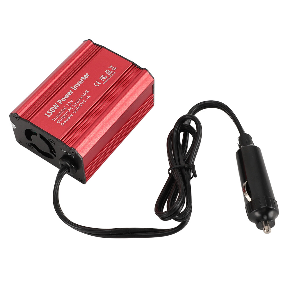 150W Dc 12V To 110V Ac Car Power Inverter With Dual Usb Ports 4611337285129