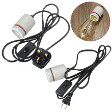 (US Plug) 1.8M Reptile Ceramic Emitter Heating Lighting Lamp Bulb Holder Switch