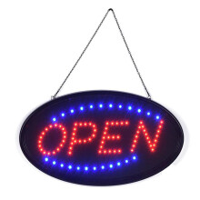 (US Plug) Hanging OPEN LED Sign Neon Advertising Light with Flashing for Business Bar Store EU/US Plug