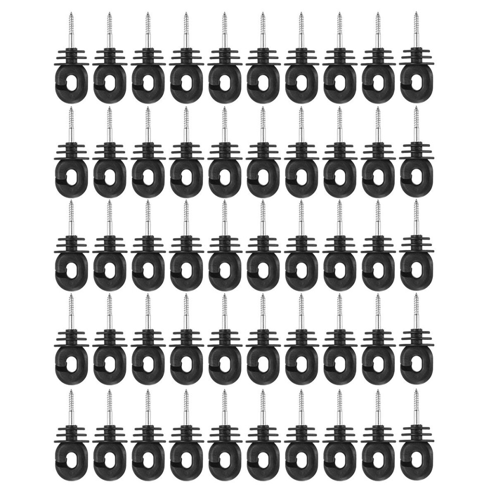 50Pcs Pet Electronic Fence Offset Ring Insulators Fencing 4 Inch Screw In Posts Wire 8727971654552