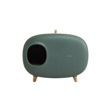 (Dark Green) Cat Litter Box Fully Enclosed Large Space Toilet Training Anti Splash Deodorant Potty for Pet Supplies Bedpen