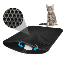 Cat Litter Mat 75*55cm Kitty Double-Layer Litter Trapper Mat Large Waterproof Honeycomb