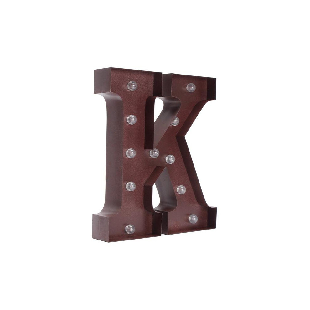 (K) Vintage Metal LED Light DIY Letter A to M Sign Carnival Wall Marquee Decoration-image-OPC-PJFZMNM-NEW