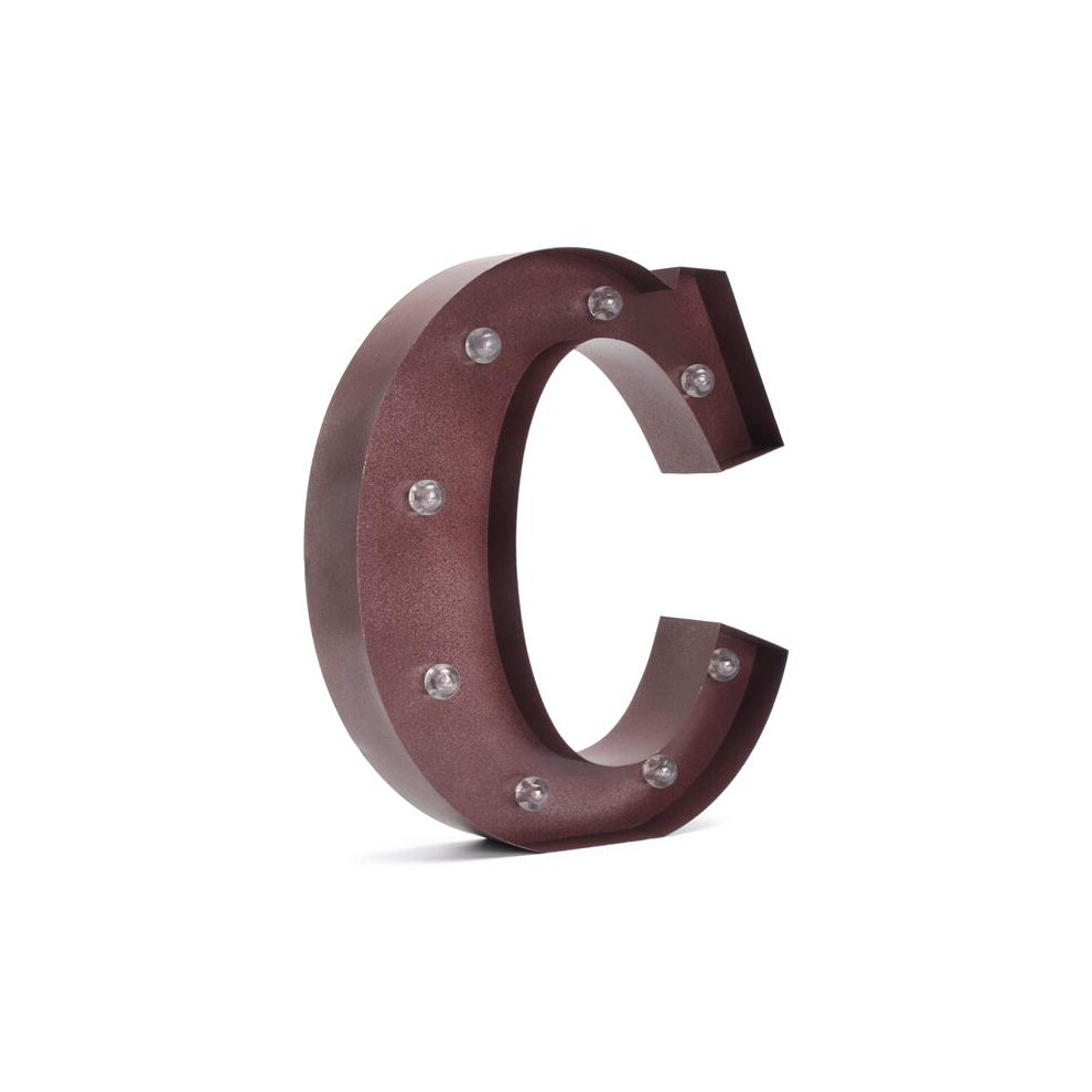 (C) Vintage Metal LED Light DIY Letter A to M Sign Carnival Wall Marquee Decoration-image-OPC-PJFZMP8-NEW