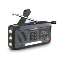 DAB+ Crank Radio Portable Solar Radio LED Torch 2000mAh Power Bank Bluetooth USB-C Camping Emergency 8-In-1