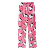 (XL, pink) Cartoon cute women's pajamas flannel casual comfortable soft fleece home pants winter warm trousers