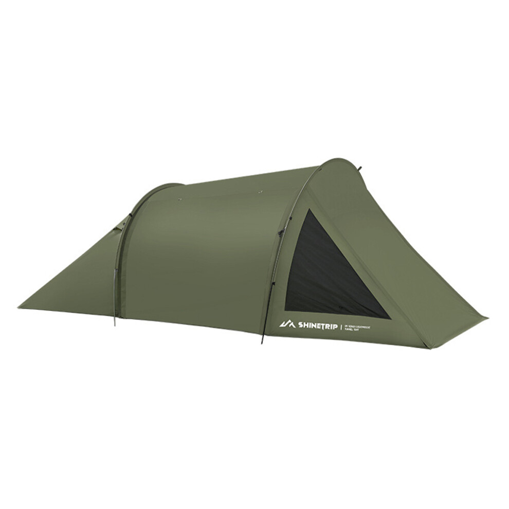 Motorcycle Camping Tunnel Tent 2-Room Waterproof UV Yellow/Green