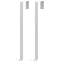 (White) 2Pcs Wrought Iron Innovative Christmas Garland Wreath Hanger Door Hook Christmas Decorations
