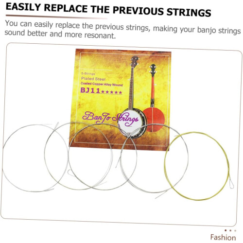 Banjo Strings 5-String Set, Alloy Banjo Parts and Accessories - Strap, Picks, Dulcimer Wire for String Instruments 2