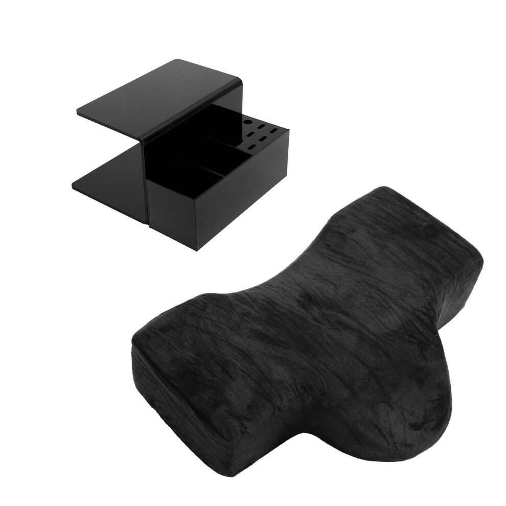Black U-Shape Lash Pillow With Shelf Organizer For Eyelash Extensions