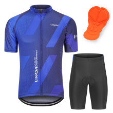 Men Breathable Quick Dry Cycling Jersey & Padded Shorts Set – S-2XL, Red/Blue/Green