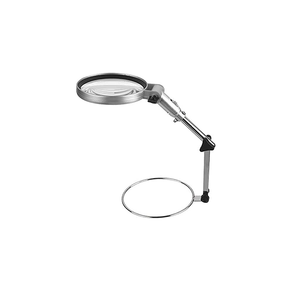Magnifying Glass On Stand 2.5x, Clamp Arm, Hands-Free Desk Lamp Magnifier, Multifunctional