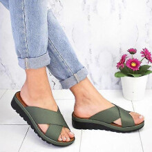 (40, Green) Lebanghui Women Platform Wedge Sliders Slip On Sandals Flat Slippers Summer Shoes