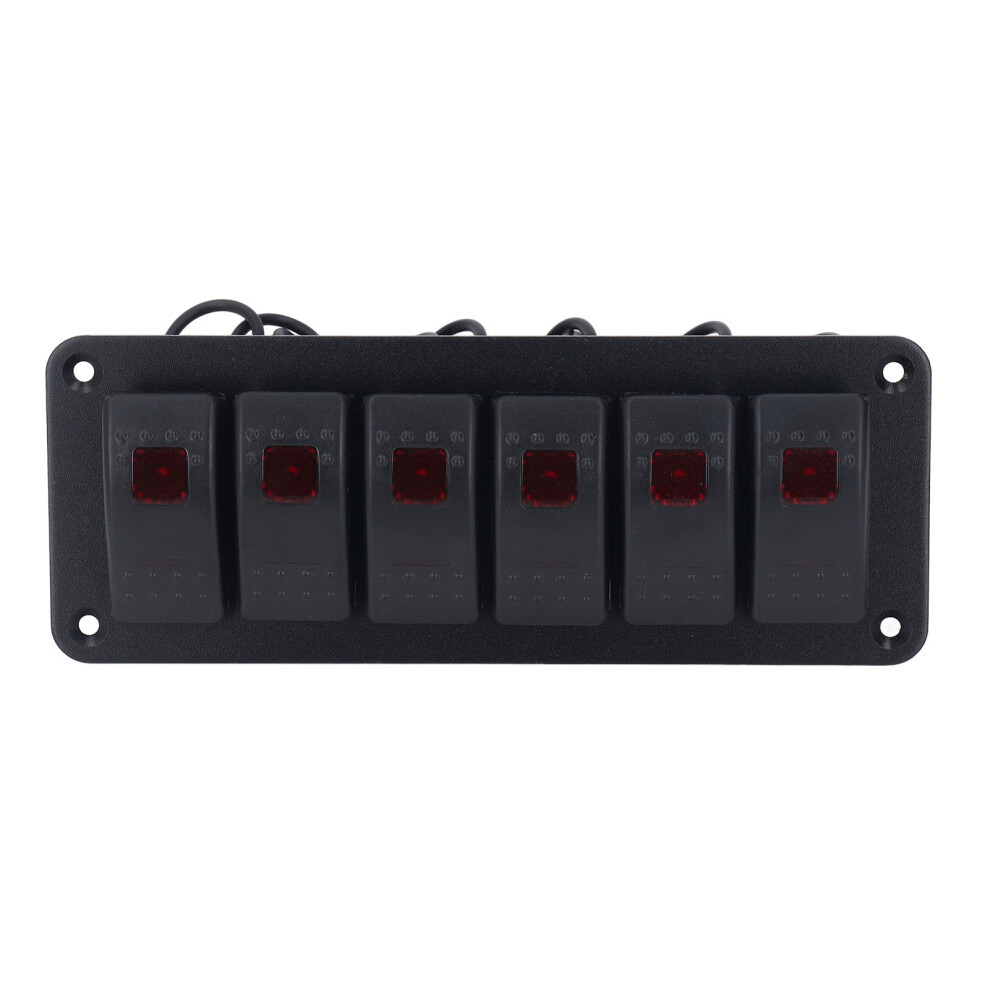 6 Gang Rocker Switch Panel Led Backlit On Off 9121376269806
