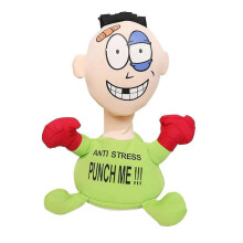 (Green)Punch The Villain Punch Me Electric Plush Toy Vent Screaming