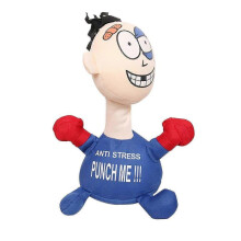 (Blue)Punch The Villain Punch Me Electric Plush Toy Vent Screaming