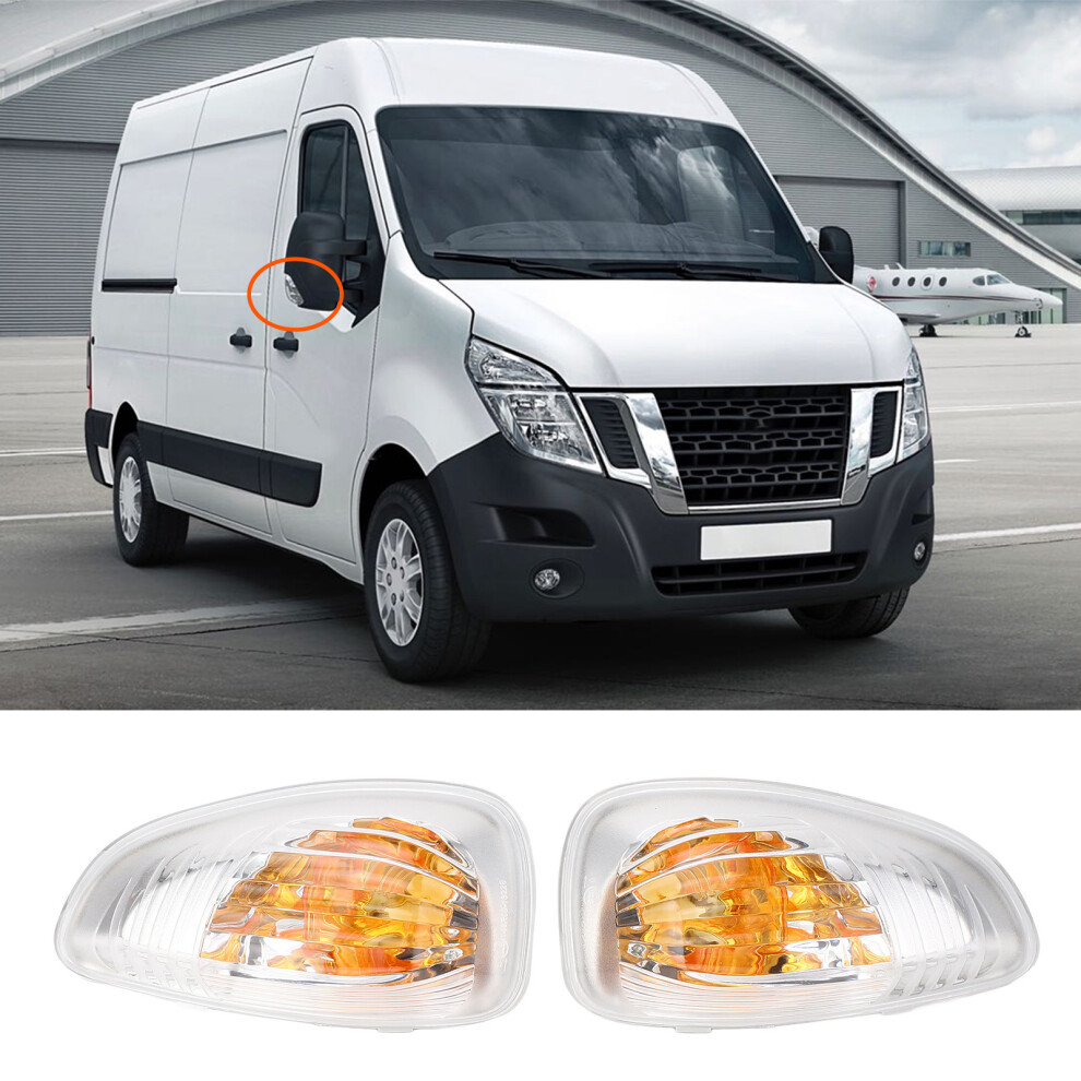 Pair Side Mirror Indicator Lens For Movano Mk2 B Nv400 2011+ Light 4991337293608
