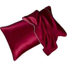 (Red) Lebanghui Mulberry silk pillowcase standard 48x74cm single-sided silk anti-allergic skin-friendly health care pillowcase