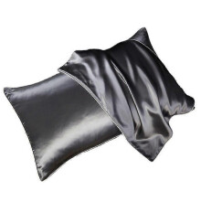 (Grey) Lebanghui Mulberry silk pillowcase standard 48x74cm single-sided silk anti-allergic skin-friendly health care pillowcase