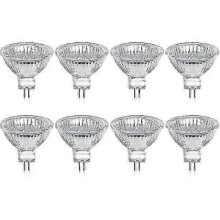 Set of 8 Gu5.3 Mr16 20w 12v warm white halogen lamp, cover 400lumen 2-pin spotlight replacement for 20w halogen