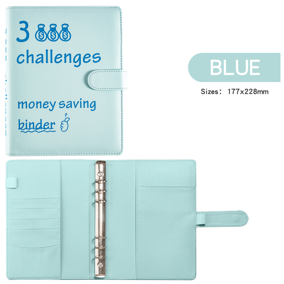 PU Leather Money Saving Challenge Binder 177x288mm Pink/Black/Green/Blue-image-OPC-PJFZRYN-NEW