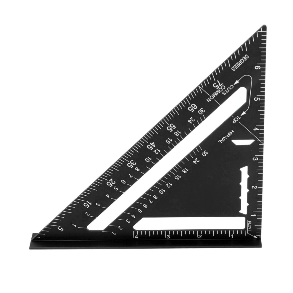 7In Aluminum Carpenter Square Rafter Tool 90/45 Degree Triangular Ruler 7631337299008
