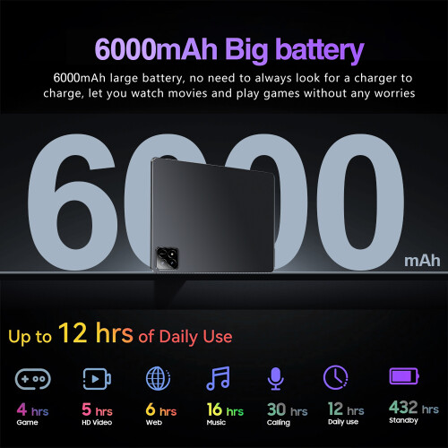 10.1-Inch 1960*1080 Android 13 Tablet 6GB+128GB with Case 2