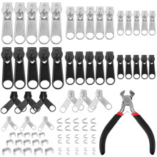 Zip Repair Kit Pack Of 85 Zipper Slider Replacement For Jackets And Bags With Metal Replacement Parts And Pliers